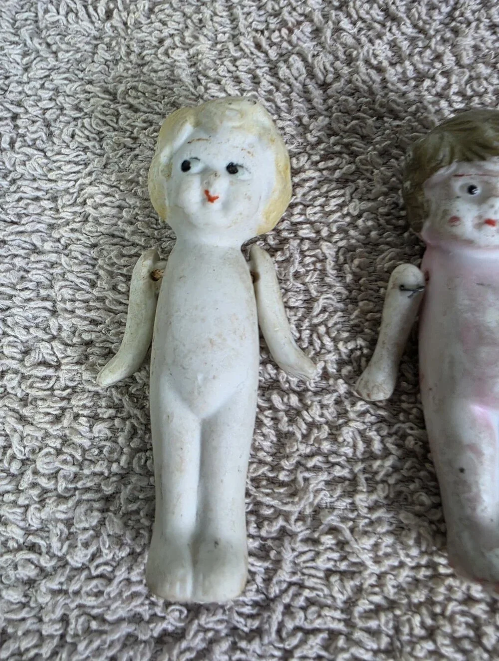 Porcelain Frozen Charlotte Dolls - White and Pink - Picture 2 of 10